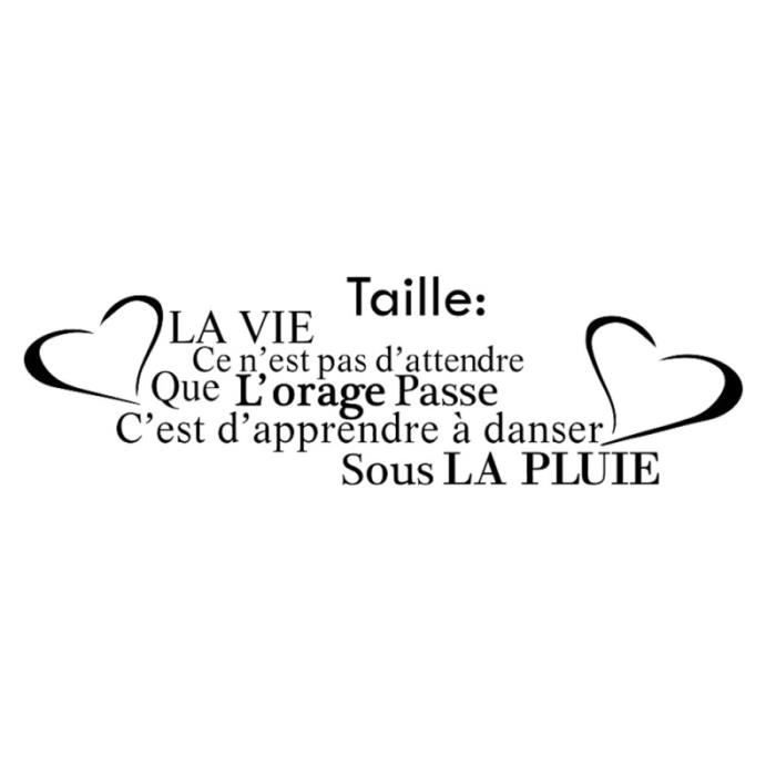 1 Pc Amovible Non Toxique Peel And Stick Vinyle Bricolage Francais Citation De La Vie Autocollant Mural Stickers Muraux Cdiscount Bricolage