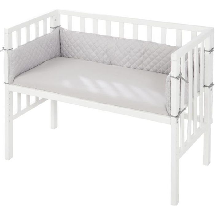 Berceau Cododo ROBA Style 2 en 1 + Matelas - Tour de lit et Barrière - Blanc