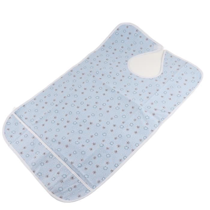 Littleforbig Bavoir En Coton Imperméable Imprimé Pour Adulte Avec Fermeture Velcro Réglable – Bavoir Pour Adulte Bleu, Bleu
