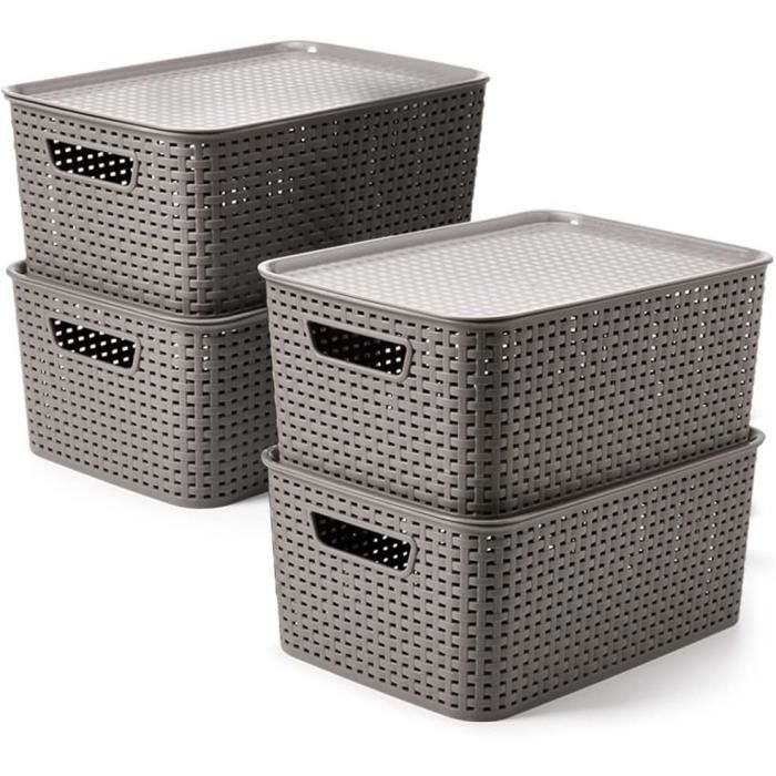 Boîte Rangement Plastique Organisateur Carré Blanc | Boîte Bureau Avec Cloison Amovible