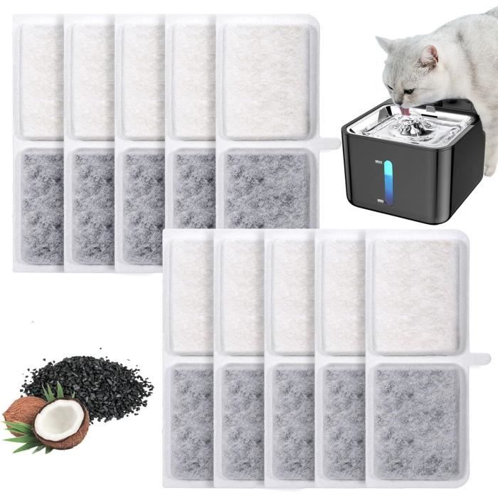 10Pcs Filtre Fontaine Eau Chat Filtre Efficace Pour Chats Avec Charbon Actif Et Résine Filtre