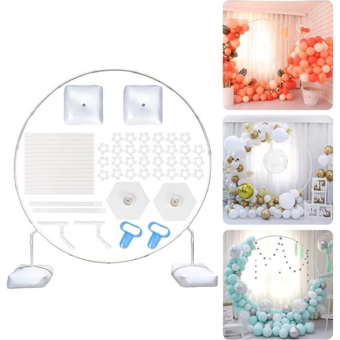 Kit d'arche de ballons réglable de 2,5 m et 1,5 m, réutilisable, demi-arche de ballons, support pour sol, pour mariage, anniversaire, graduation