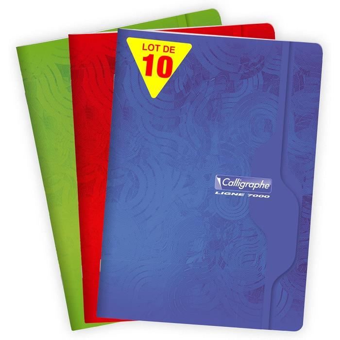Lot De 10 Cahiers Clairefontaine A4 - 96 Pages Petit Carreaux - Papier 70g - Couverture Recyclée Vernie