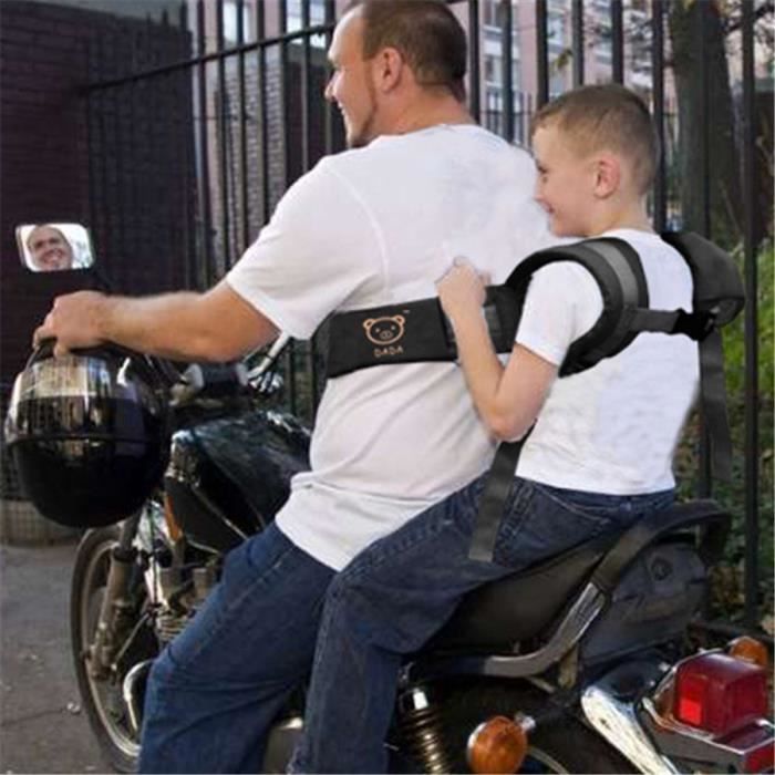 Enfant Harnais Moto Respirant Ceinture de Sécurité Moto Antichute Sangle de Sécurité Réglable Selle Ceintures Lombaires Avec Bande Réfléchissante Pour Siège Avant Arrière Convient âgés 2 à 10 Ans
