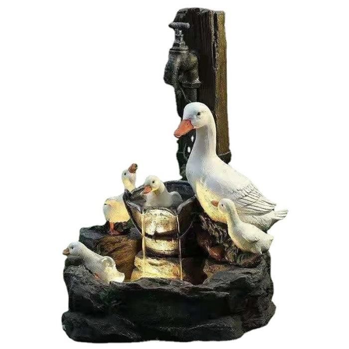 Figurine De Canard En Métal Pour Jardin - Décoration Résistante Au Gel, Environ 30x44 Cm, Couleur Argenté/marron