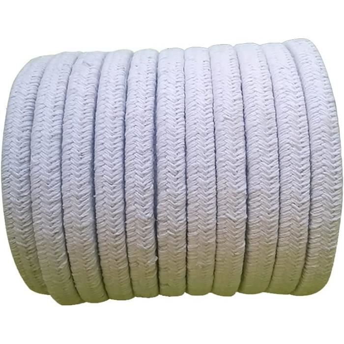 GOONSDS Joint De Corde-Joint De Porte De Poêle À Bois De Corde De Fibre De Céramique Pour La Porte Coupe-Feu De Poêle À Bois De Fonte De Four De Chaudière,Diameter6mmx 10 Meters