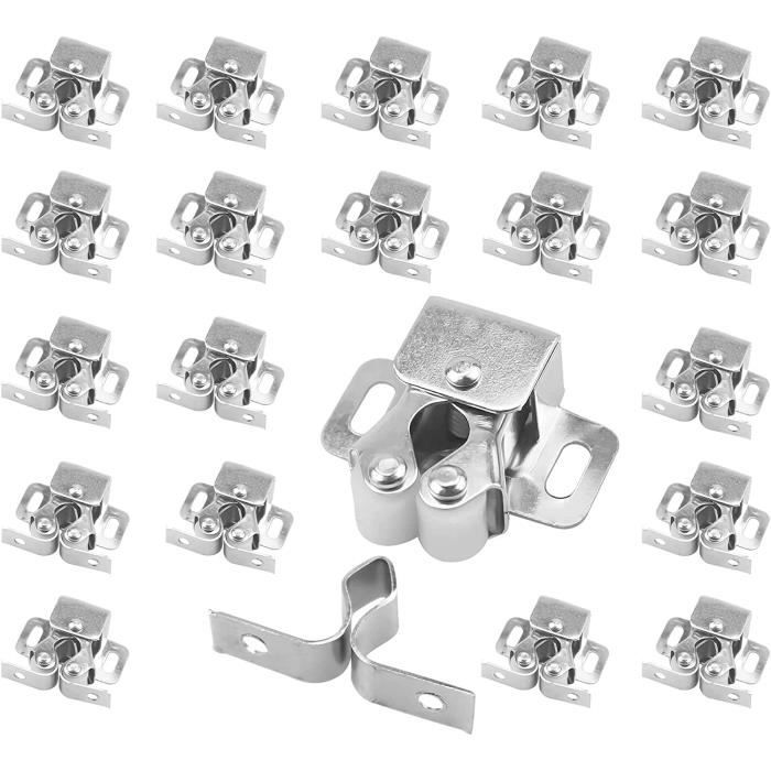 Lot De 4 Loquets à Double Rouleau Plastique Noir Pour Portes Et Meubles – Ruiwaer