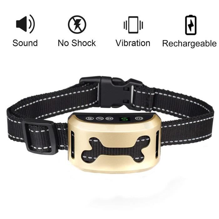 Comparer les prix de Collier Anti-Aboiement Rechargeable Imperméable Chien Collier Dressage Ecran LCD avec Mode Bip&Vibration Réglable 7 niveaux