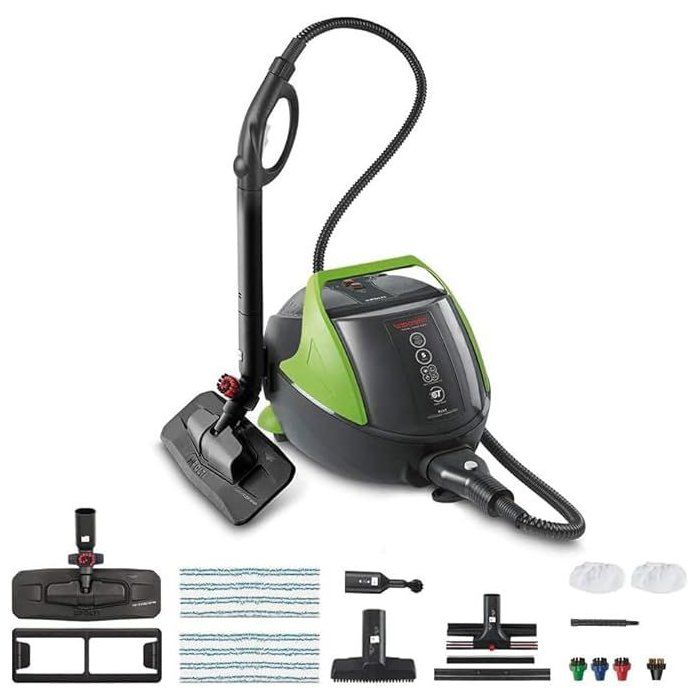 POLTI VAPORETTO Pro 95 Turbo Flexi - Nettoyeur Vapeur Multi-surfaces - 1100 W - 13 L - Noir / Vert