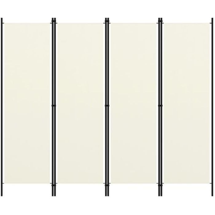 VidaXL Cloison de séparation 4 panneaux Blanc crème 200x180 cm