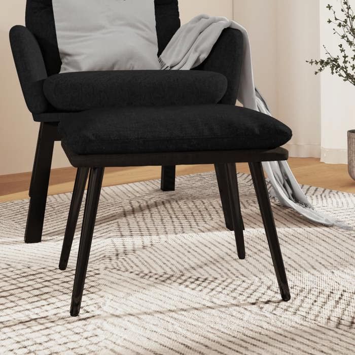 vidaXL Repose-pied Noir 45x295x35 cm Tissu et similicuir 341521