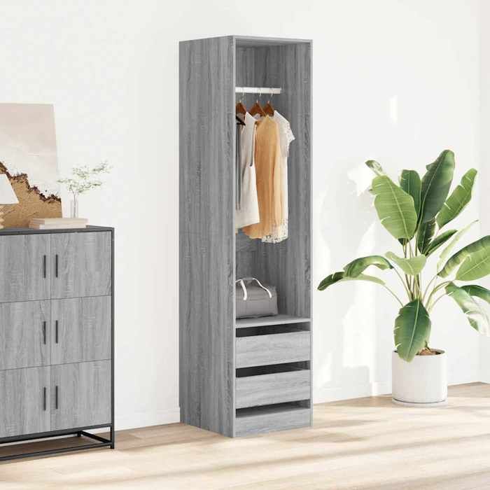 vidaXL Armoire avec tiroirs Sonoma gris 50x50x200 cm Bois dingénierie 815349