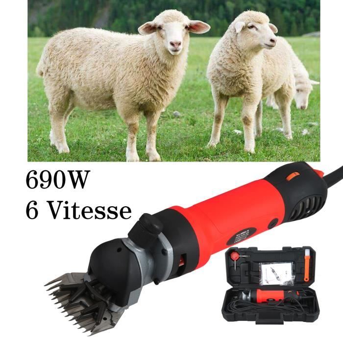 Meilleurs prix pour VINTEKY® Ensemble de Tondeuse à Mouton Cisaillement électrique Chèvres Alpaga Animal Animaux 6 Vitesse réglable 690W 220V - Rouge