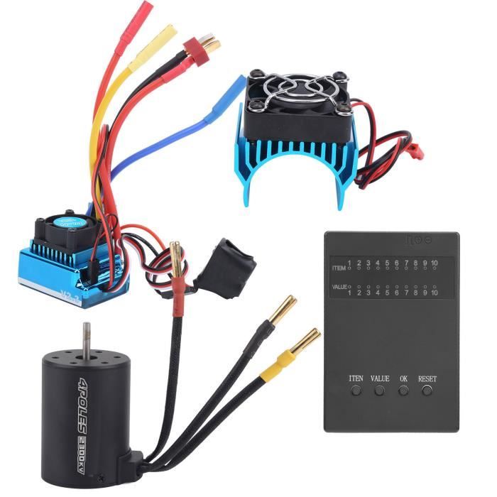 WANGCL Carte De Programmation ESC 120 A – Pour Brushless RC, Réglage Paramètres, Compacte 88x58x14 Mm
