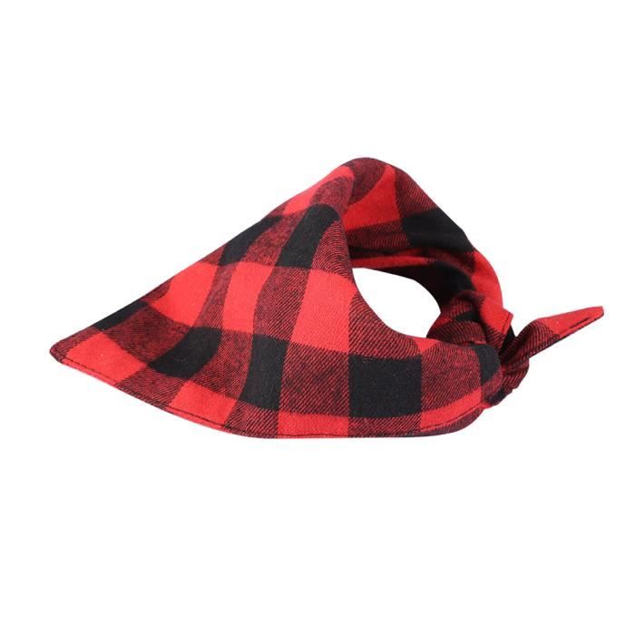 Bandana pour Chien - VVIKIZY - Modèle Noir Rouge - Tissu Souple - Taille S/L - Confortable