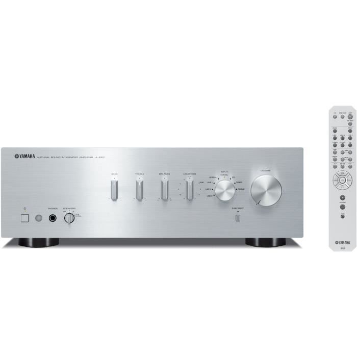 YAMAHA Ampli stéréo A-S301 SI 2 x 60 Watts - Technologie ToP-ART - DAC 24 bits / 192 kHz - Préampli phono MM - Sortie casque - Sort