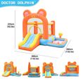DOCTOR DOLPHIN ® - Château Structure Gonflable Thème de l'ours Aire de Jeux Gonflable pour Enfant avec Trampoline, Piscine à Balles-1