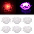 6 pcs Lotus Lanterne Nénuphar LED Petite Veilleuse Décor À La Maison Lanternes Fleurs Lampe pour  PHOTOPHORE - LANTERNE A BOUGIE-1