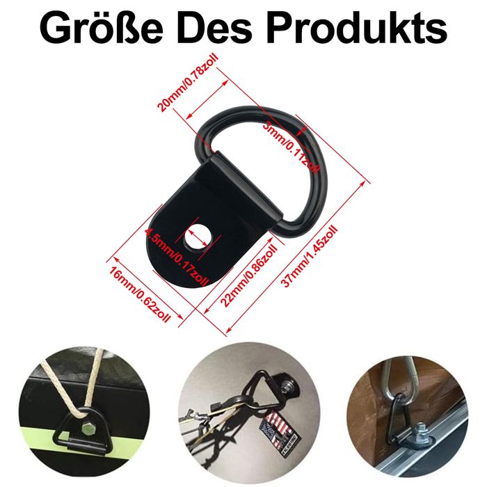 Lot De 12 Anneaux D En Acier + Vis - Attaches Ancre 1/4 Pouce, Maxhanest, Neuf