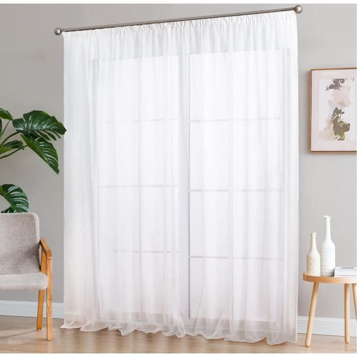 SIMPVALE Lot de 2 Rideaux Transparents à œillets - Élégants Rideaux en