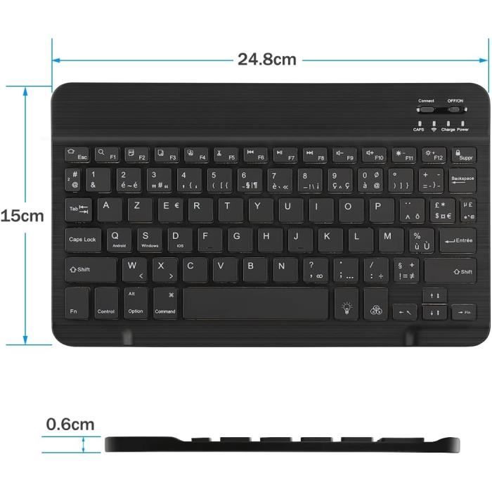 Clavier Sans Fil Rétroéclairé Bluetooth AZERTY - Compatible IPad, PC, Android, IOS, TV