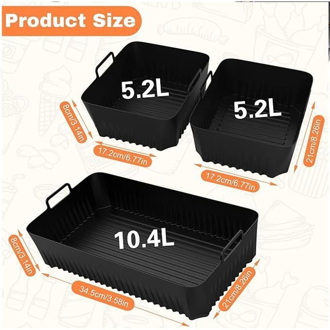Accessoire Air Fryer - Ninja - Moule Silicone - 3PCS - Résistant à la chaleur 220°C - Antiadhésif