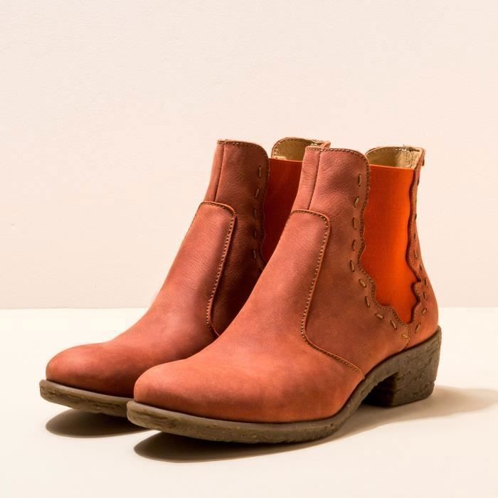 Bottine rouge on sale pas cher