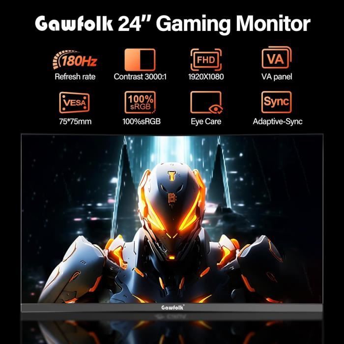 Ecran de PC incurvé 27 Gawfolk - 165Hz, 1080p, FreeSync & Eye