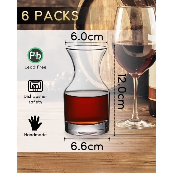 Mini Caraffe 250Ml Petite Carafe Individuelle, Lot De 6, 12X6.6Cm Mini Carafe Pour ...