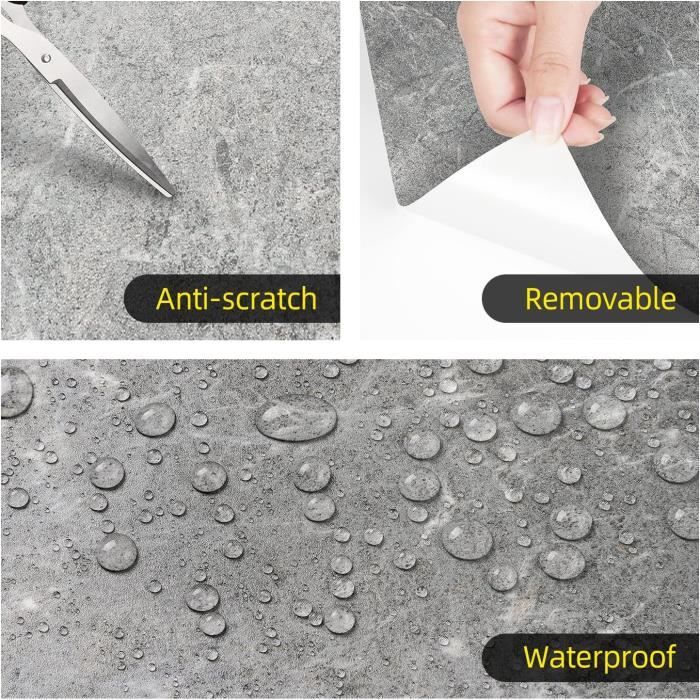 FunStick Dalle PVC Adhesive Sol Bois Marron Clair Sol Autocollant Adhesif Salle De Bain Imperméable Carrelage Adhesif Sols Cuisine Effet Bois Revetement De Sols PVC Lino Chambre Salon 30×30CM 5 Dalles