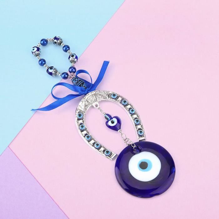 Porte-bonheur Traditionnel Amulette Turque Œil Bleu - Pendentif Protection En Verre Contre Le Mauvais Œil - Décoration Maison Décoration Protection Turque