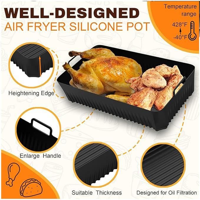 Accessoire Air Fryer - Ninja - Moule Silicone - 3PCS - Résistant à la chaleur 220°C - Antiadhésif