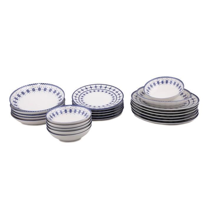 Set vaisselle service dîner 24 pièces Murrina 100% Porcelaine