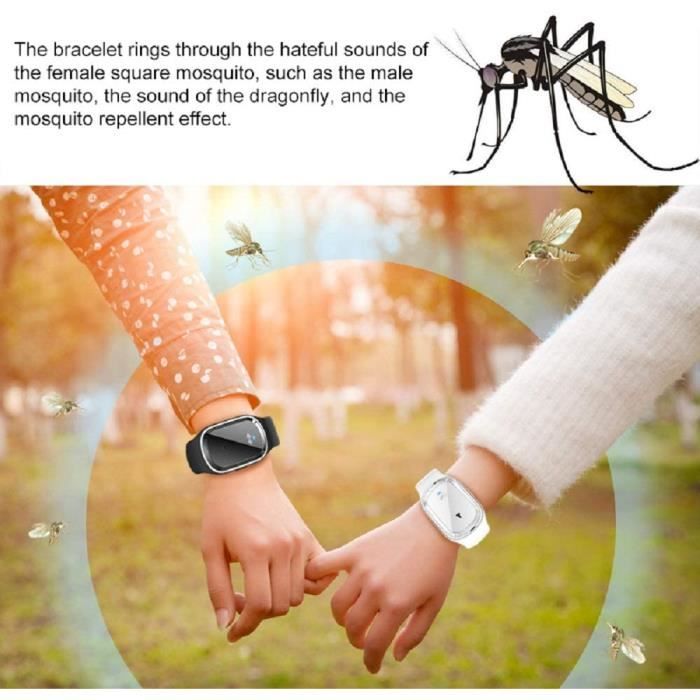 Ultrason Anti Moustique Bracelet répulsif Ultrasonique Anti-moustiques  Montre Intelligent Electronique Anti-Moustique Bandes Charge USB Etanche  pour Enfants Adultes (Noir) : : Sports et Loisirs