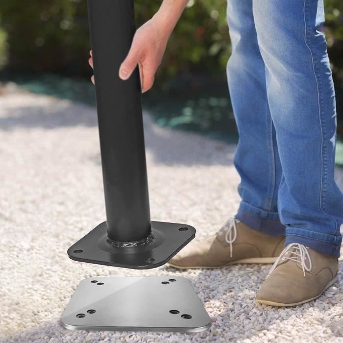 2 Pièces Pied de Parasol Acier Carbone Support de Parasol avec Ancrage 2 Pièces Pied de Parasol Acier Carbone Support de Parasol avec Ancrage