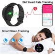 Montre Connectée Sport Homme - Cadran Personnalisé Cardiofréquencemètre Podomètre Smartwatch Compatible Téléphones Android et iOS-3