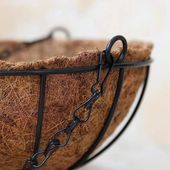 Biotolot Lot De 4 Paniers Suspendus Ronds En Fibre De Coco De Qualité