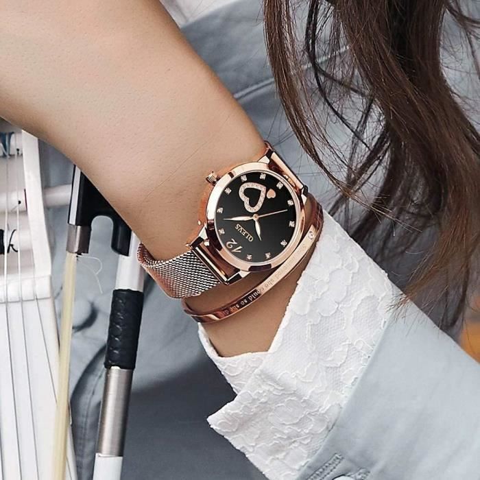Montre sales diamant noir