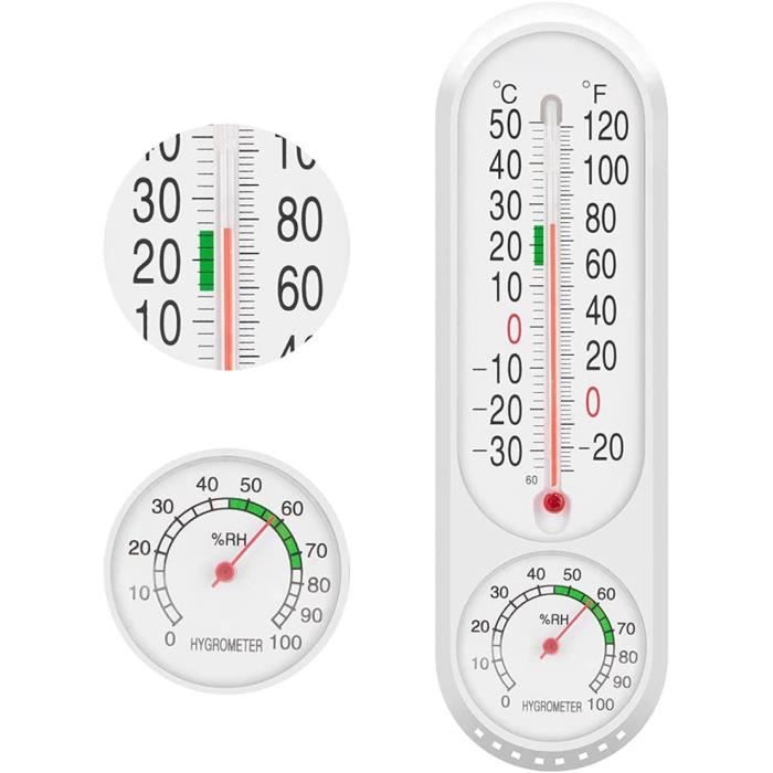 Thermomètre-hygromètre pour le jardin, la serre ou à apposer sur une fenêtre