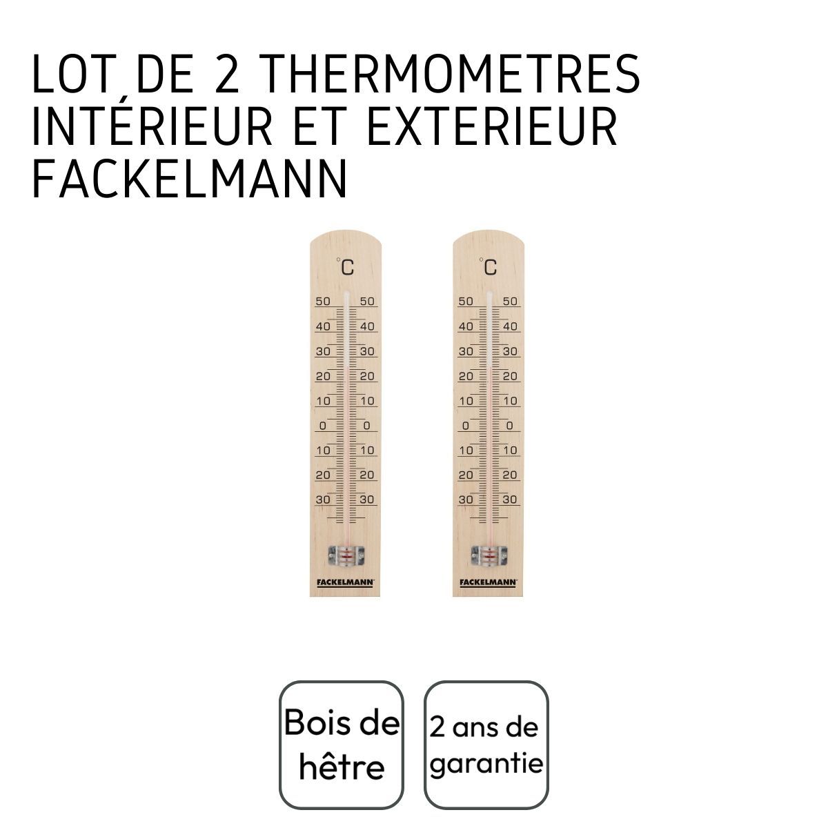 Thermomètre bois petit modèle Lot de 12 + Bande Cross STIL