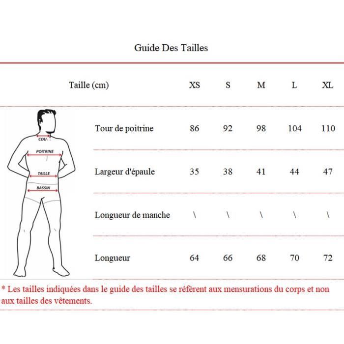 Guide des tailles costume homme deals