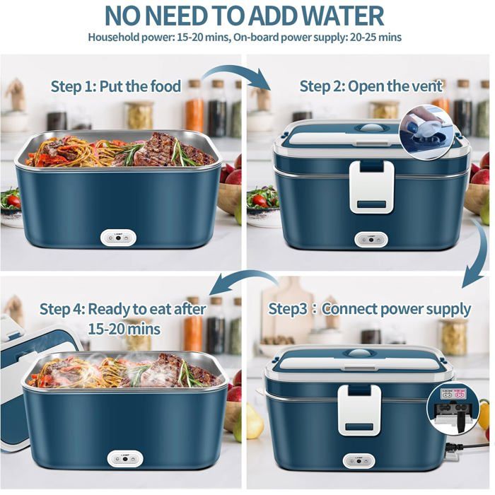 Gamelle Chauffante Electrique 1.8L, Lunch Box Chauffante 100W Chauffage — free download
