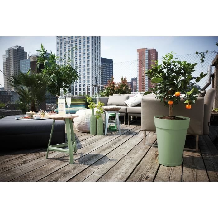 ELHO Pot de fleurs rond Loft Urban 30 x H.26 cm - Blanc pas cher
