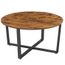 Table Basse Ronde VASAGLE Style Industriel - 80x45cm, Marron Et Noir, Capacité 30kg
