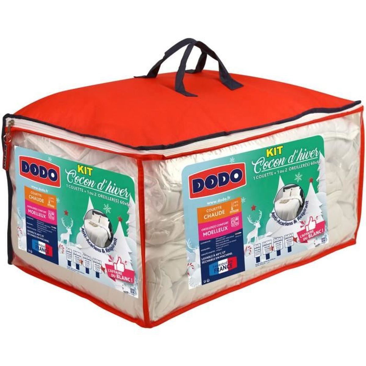 DODO Pack DODO couette chaude anti-acariens en microfibre   1 oreiller ...