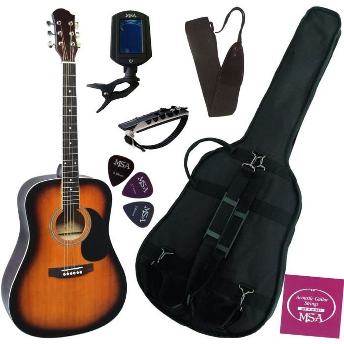 basse VM-store Accordeur pour guitare avec écran LCD Accordeur pour guitare acoustique ukulélé batterie incluse Arrêt automatique violet mandarine