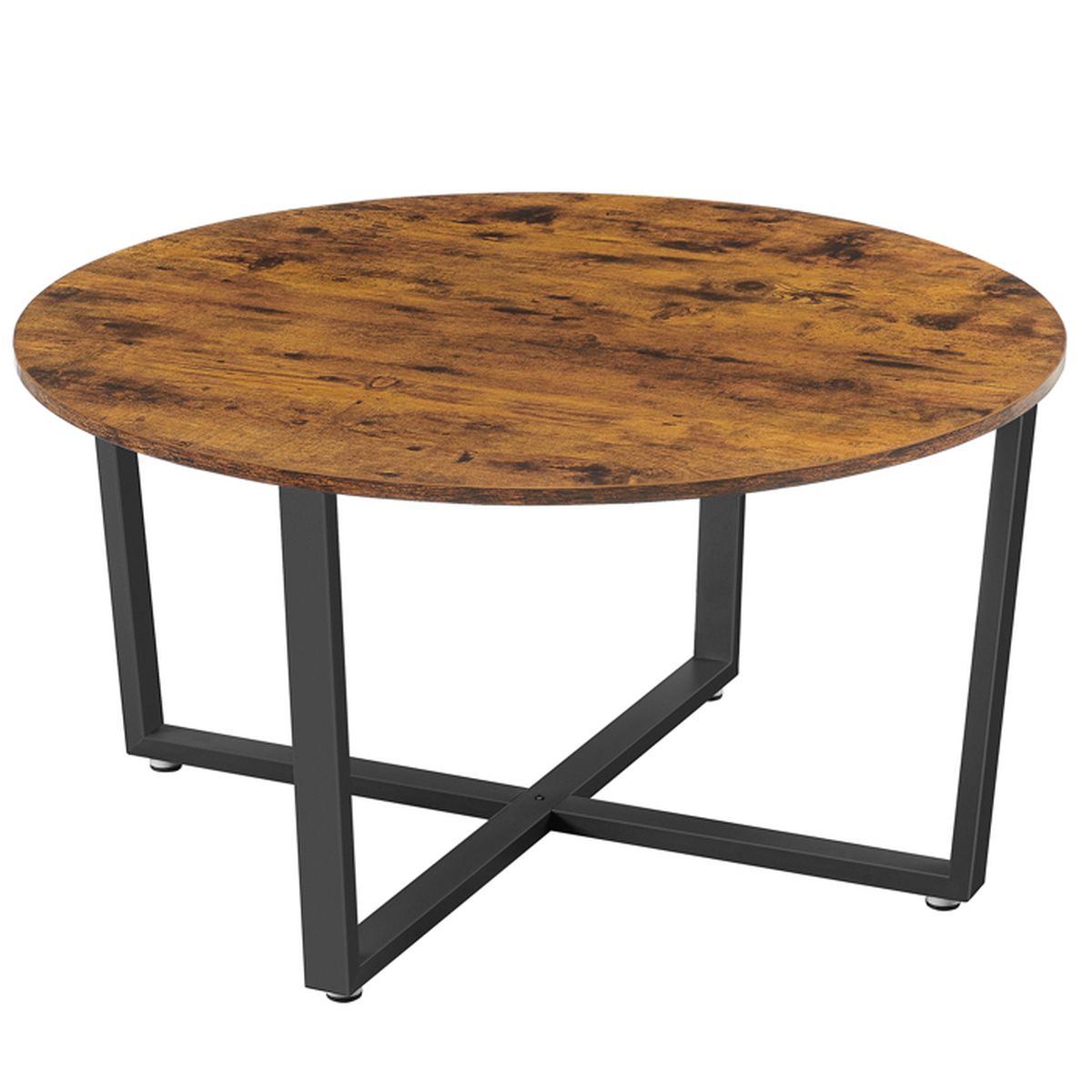 VASAGLE Table Basse Ronde, Table de Salon Style Industriel, Cadre Métallique Durable pour Salon