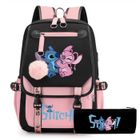 LITREVE Sac à Dos Stitch Enfant Avec Trousse à Crayon, Sac à Dos d'école pour Filles, Joli Motif de Dessin Stitch, Imperméable