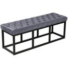 Banquette - CLP - Polson - Velours - Style Chesterfield - Cadre en Métal noir