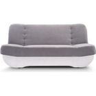 E-MEUBLES Canapé en lit Convertible avec Coffre de Rangement 3 Places Relax clic clac Banquette BZ en Tissu Pafos Gris + Blanc Simili Cuir